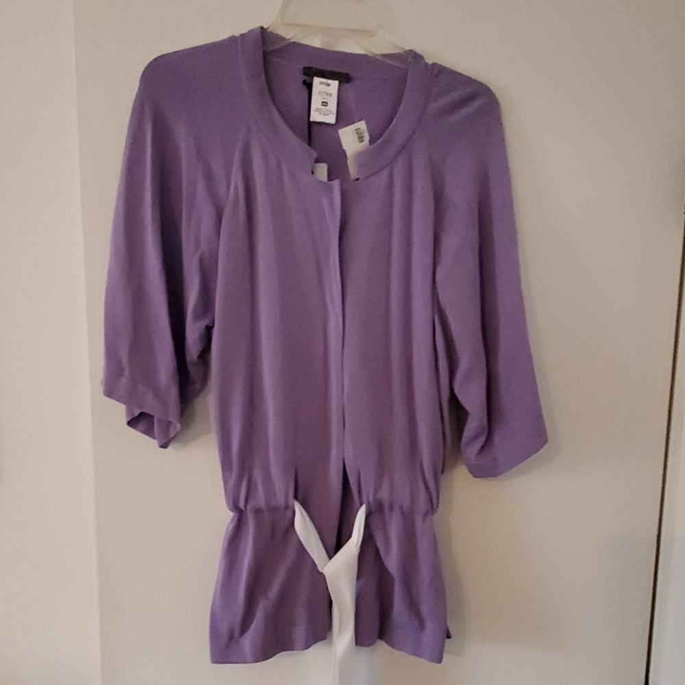 Purple button up top